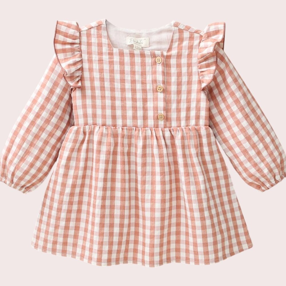 BABY GIRLS CLOTHES DRESS  PINK AND WHITE
